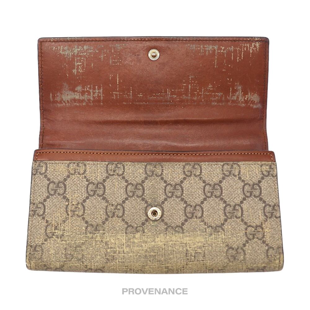 🔴 Gucci Snap Long Wallet - GG Supreme Brown - Picture 5 of 11